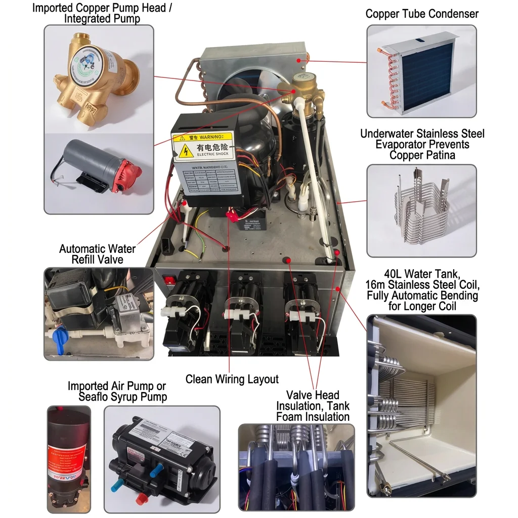 CE Commercial 1-5 Valves Dispensador De Jugos Cold Drink Post Mix Soda Dispenser Desktop Carbonated Fountain Machine