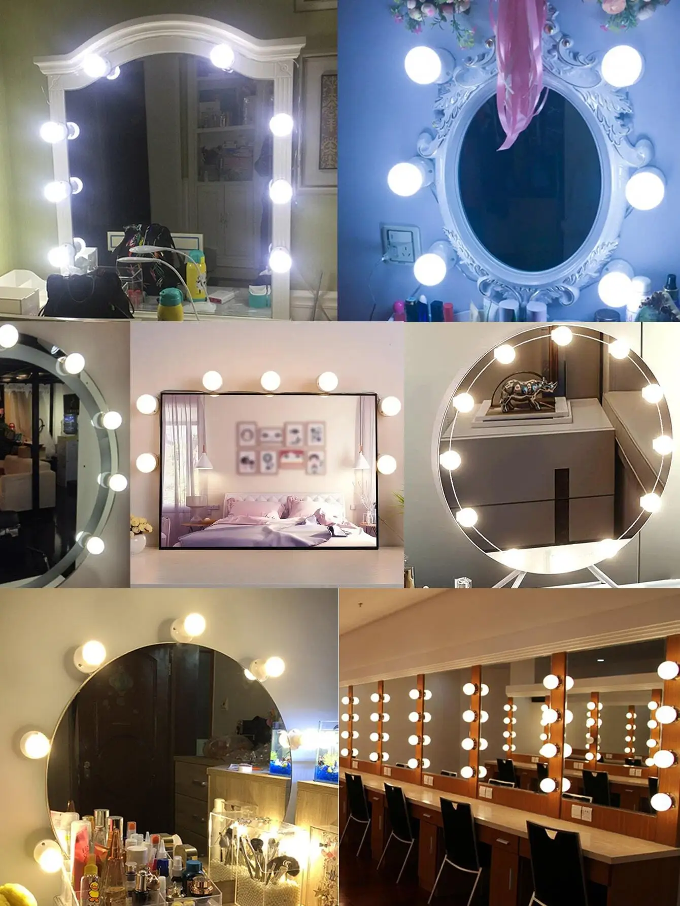 A Multi-Size Usb Three Tone Makeup Led Light For Mirror With Adjustable Brightness And Color Temperature, Rotatable Hair Clipper