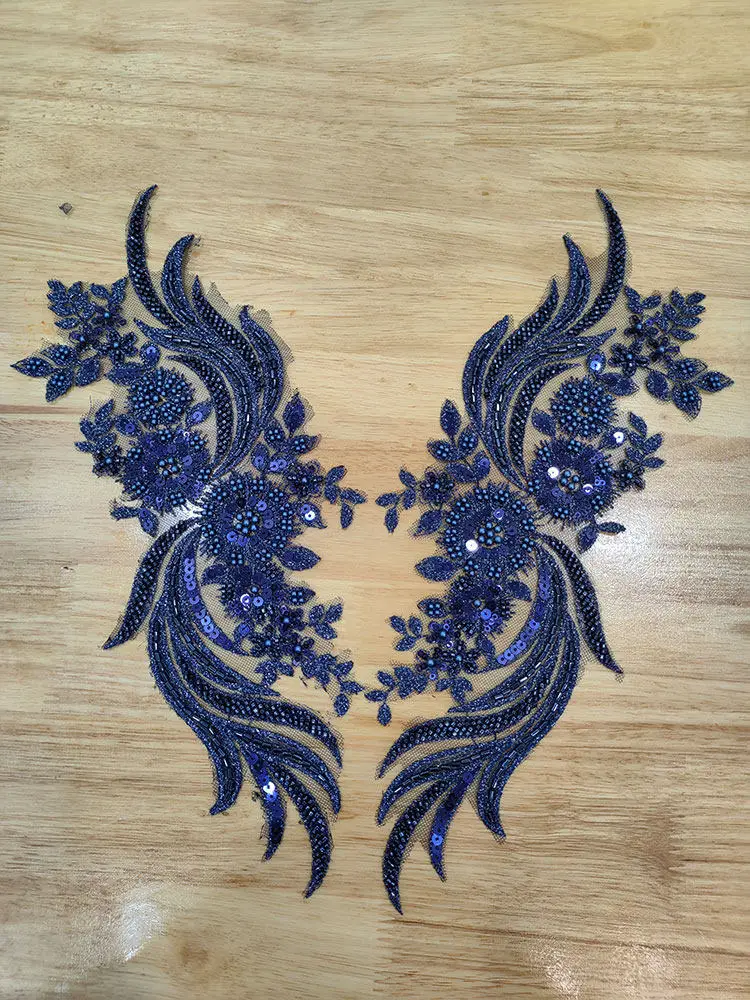 

12-цветная аппликация из кружевной ткани с бисером и соответствующим цветочным дизайном, свадебное платье, тюлевые украшения, сделай сам, свадебная отделка, кружевная окантовка