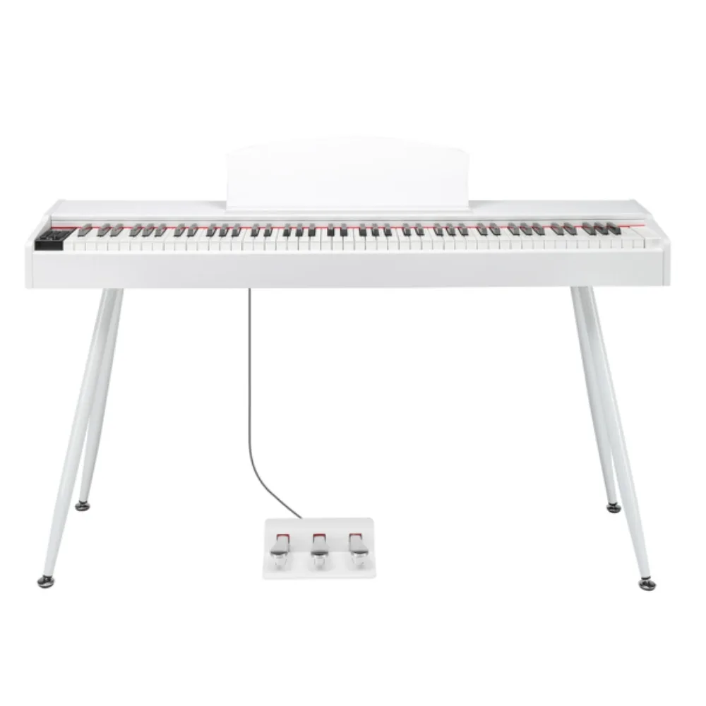 88 Key Standard Full Weighted Keyboard Digital Piano with Metal Stand Power Adapter Triple Pedals Headphone for All Experience