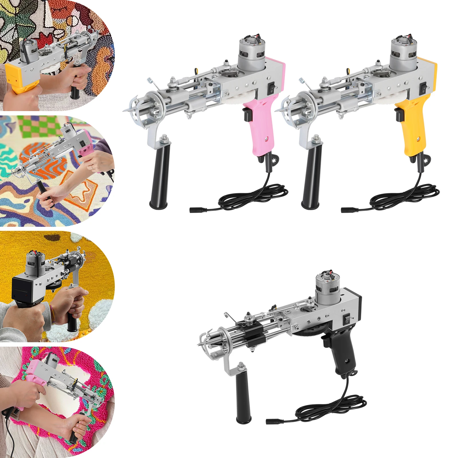 100 W elektrische Tufting-Pistole, 2-in-1 elektrische Teppich-Tufting-Pistole, 13000 U/min, Teppichherstellung, Tufting-Pistole 360 ° Rotation Teppichweberei Mac – Detail 14