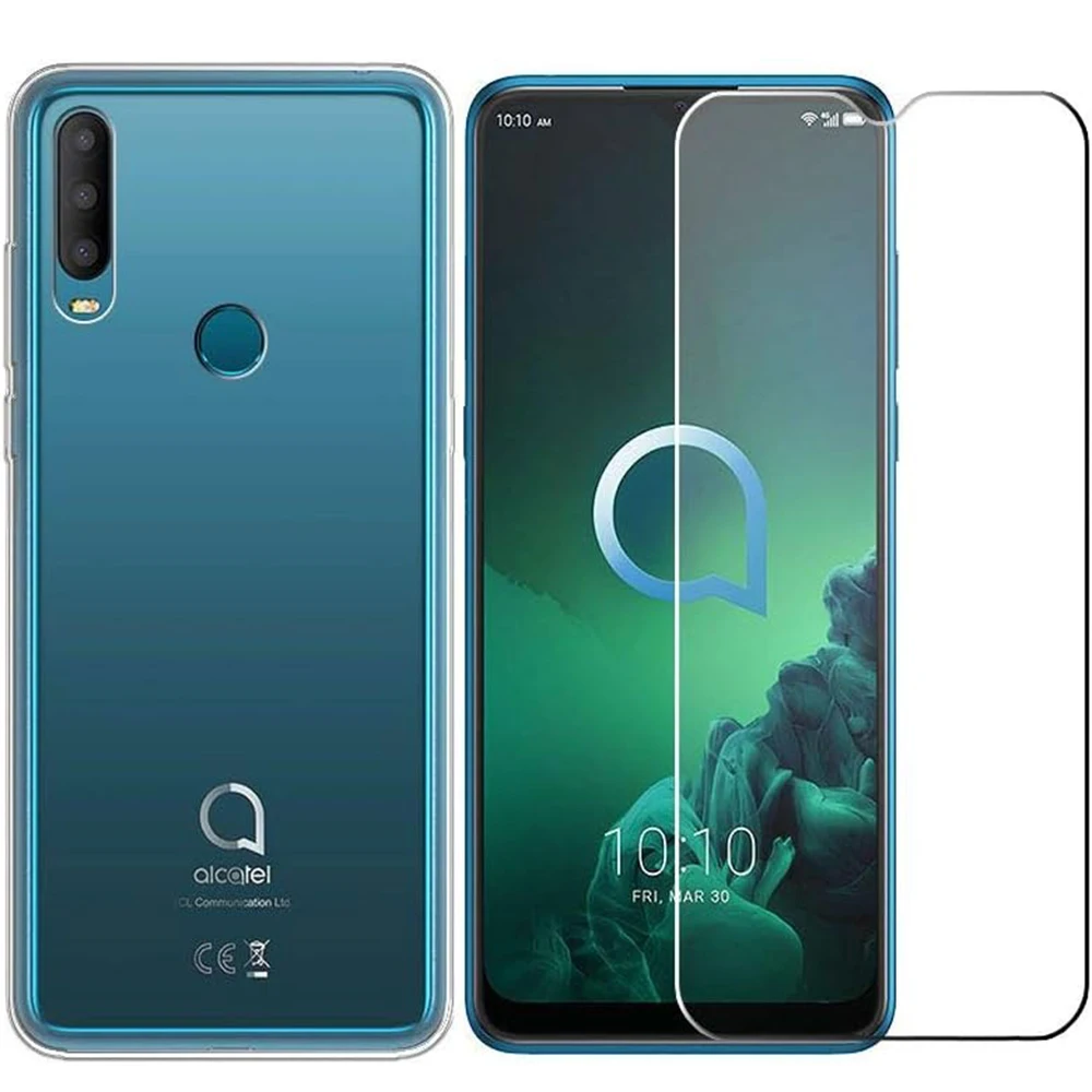 For Alcatel 3X 2019 5048U 5048Y Case Alcatel 3X 2019 Cover + Screen Protector Tempered Glass Protective Film Alcatel 3X 2019