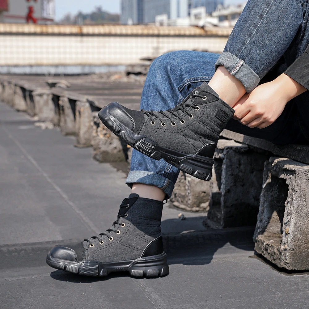 أحذية أمان أحذية بمقدمة فولاذية للرجال أحذية رياضية مريحة وناعمة للعمل مضادة للثقب ومضادة للتحطيم أحذية عمل أحذية واقية