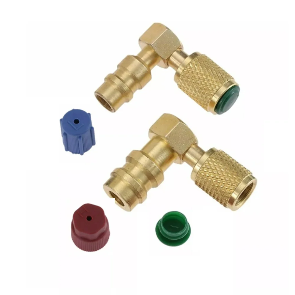 

Комплект адаптеров для кондиционеров R12-R134A высокого и низкого давления с быстроразъемными латунными фитингами под углом 90 градусов для модернизации системы охлаждения