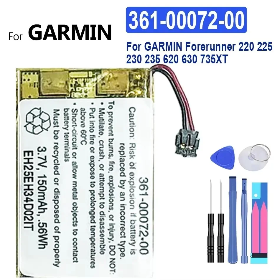 150mAh-420mAh Battery For GARMIN Fenix 6X 6S Pro GPS Forerunner 220 225 230 235 620 630 735XT watch Bateria