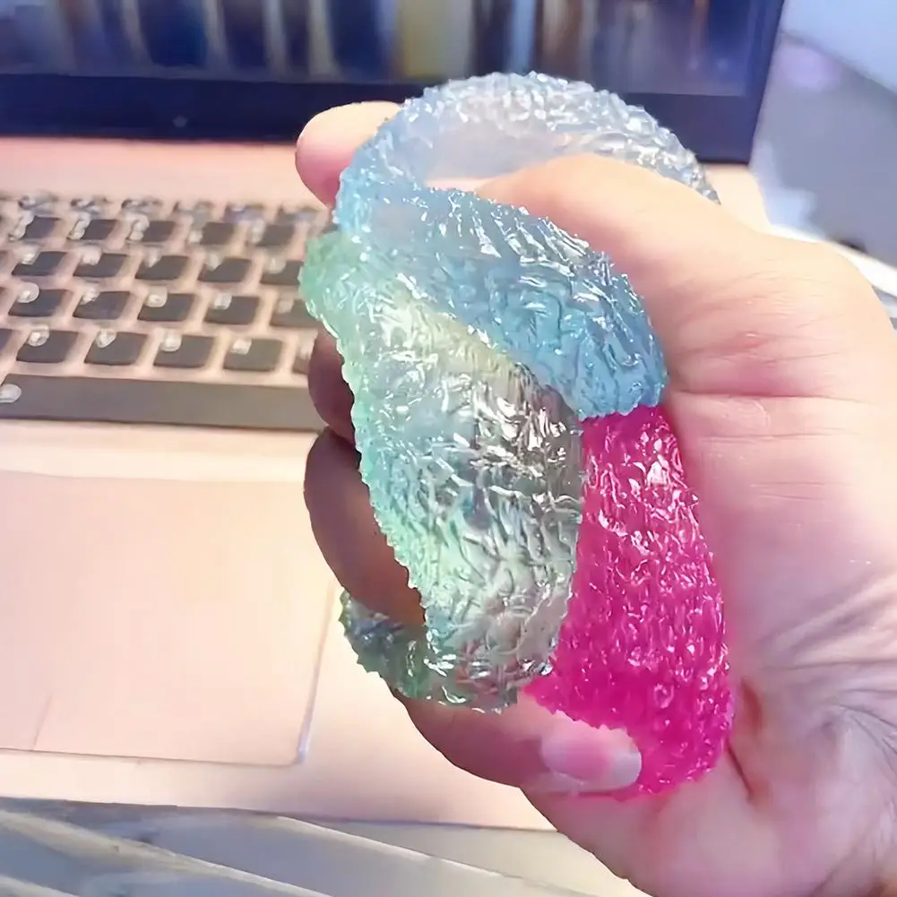 Squishy Ice Ball Maltose Fidgets Toy Super Soft Pink Mochi Slow-rebound Squeeze Toy Anti-Stress Toy for Adults Hand Exercise