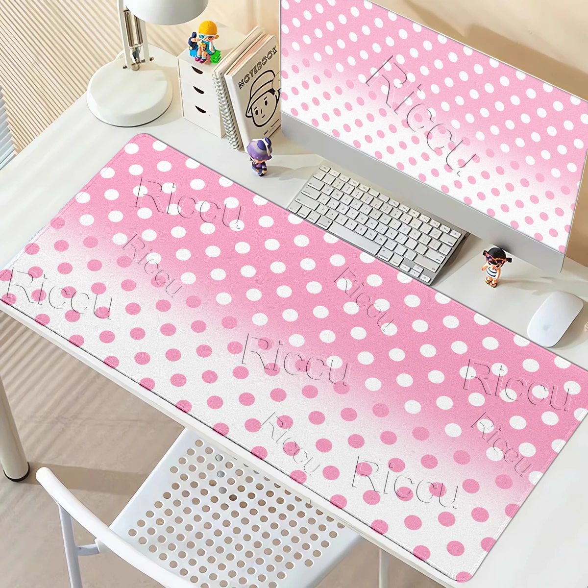 Blue White Polka Dot Large Mouse Pad Gaming XXL PC Extended Desk Mat Cute Spot Table Decor for Home Office Accessories Playpad