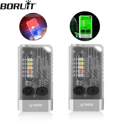 BORUiT V10/V3 EDC latarka brelok do kluczy 1000 lm przenośna mini latarka typu C akumulatorowe światło UV z magnesem latarnia kempingowa