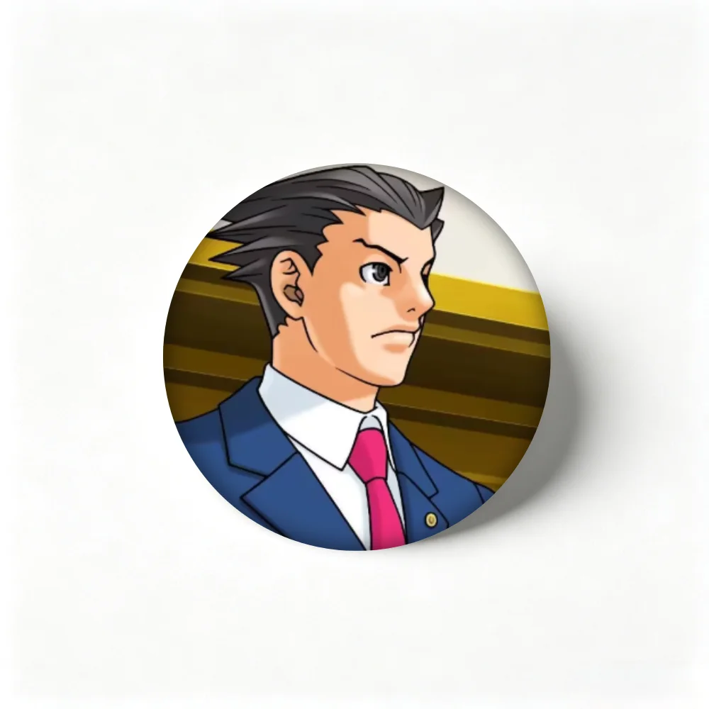 Anime Ace Attorney Pins,Cartoon Figure Phoenix Wright Badge,Handmade Brooches,Breastpin for Backpack Clothes Gifts