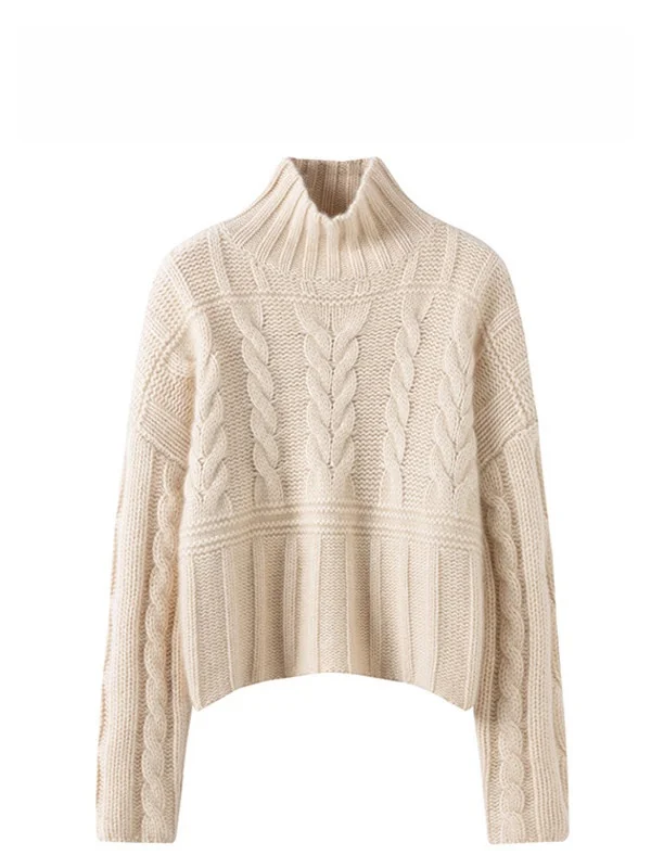 

Korean Sle High Collar Knitted Sweater Women's Spring New Faion Conceal Meat Commute Sle Long Sve Color Top