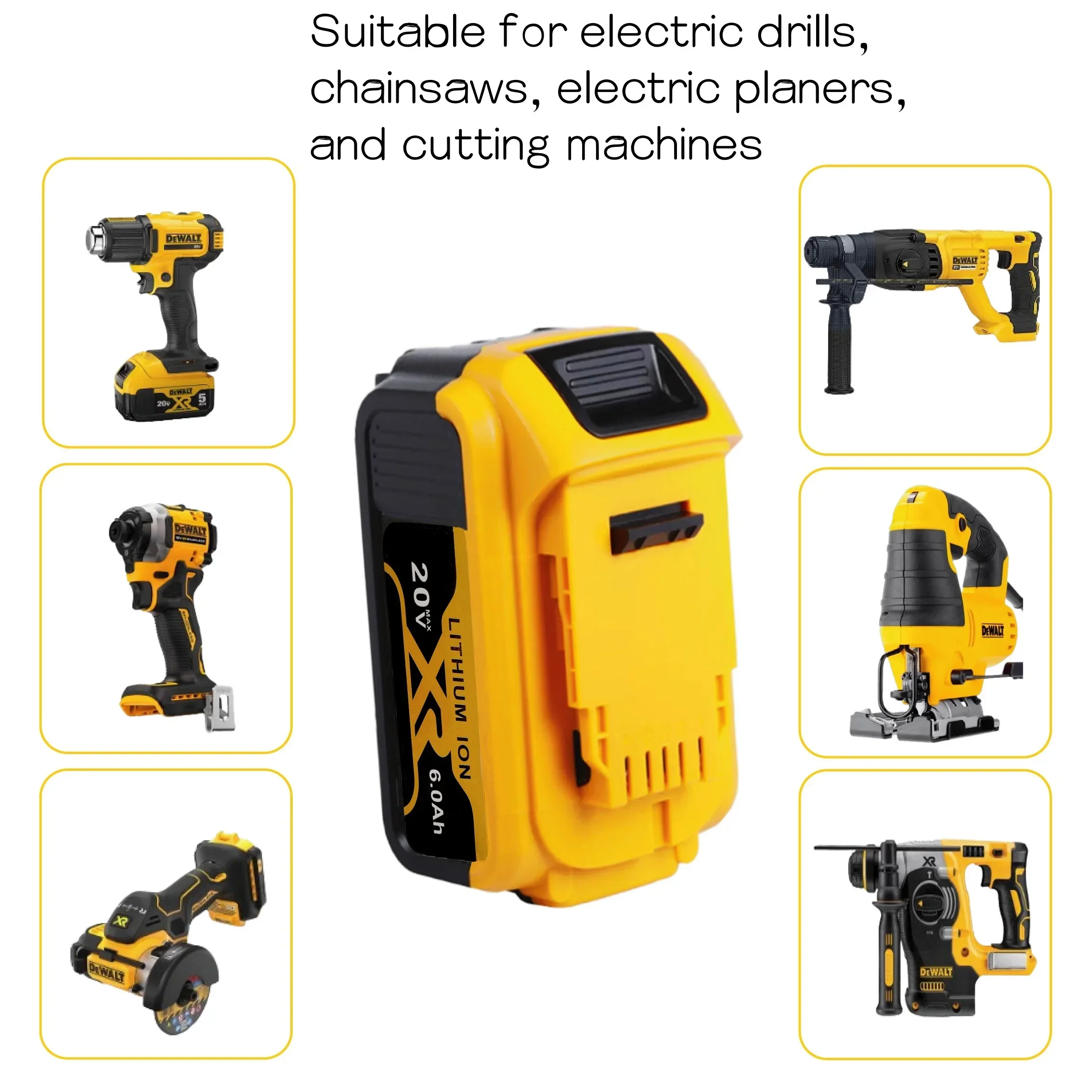 Neuer Dewalt 20V 6,0Ah Hochleistungs-Werkzeugakku, geeignet für DCB200 DCB115 DCB118 18V/20V Universal-Ersatzakku