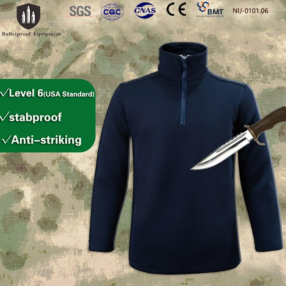 EN388 Level 5 Lightweight Concealable Stab Proof Hoodie Anti-Cut Anti-striking Tactical Vest for Security Survival Police EDC
