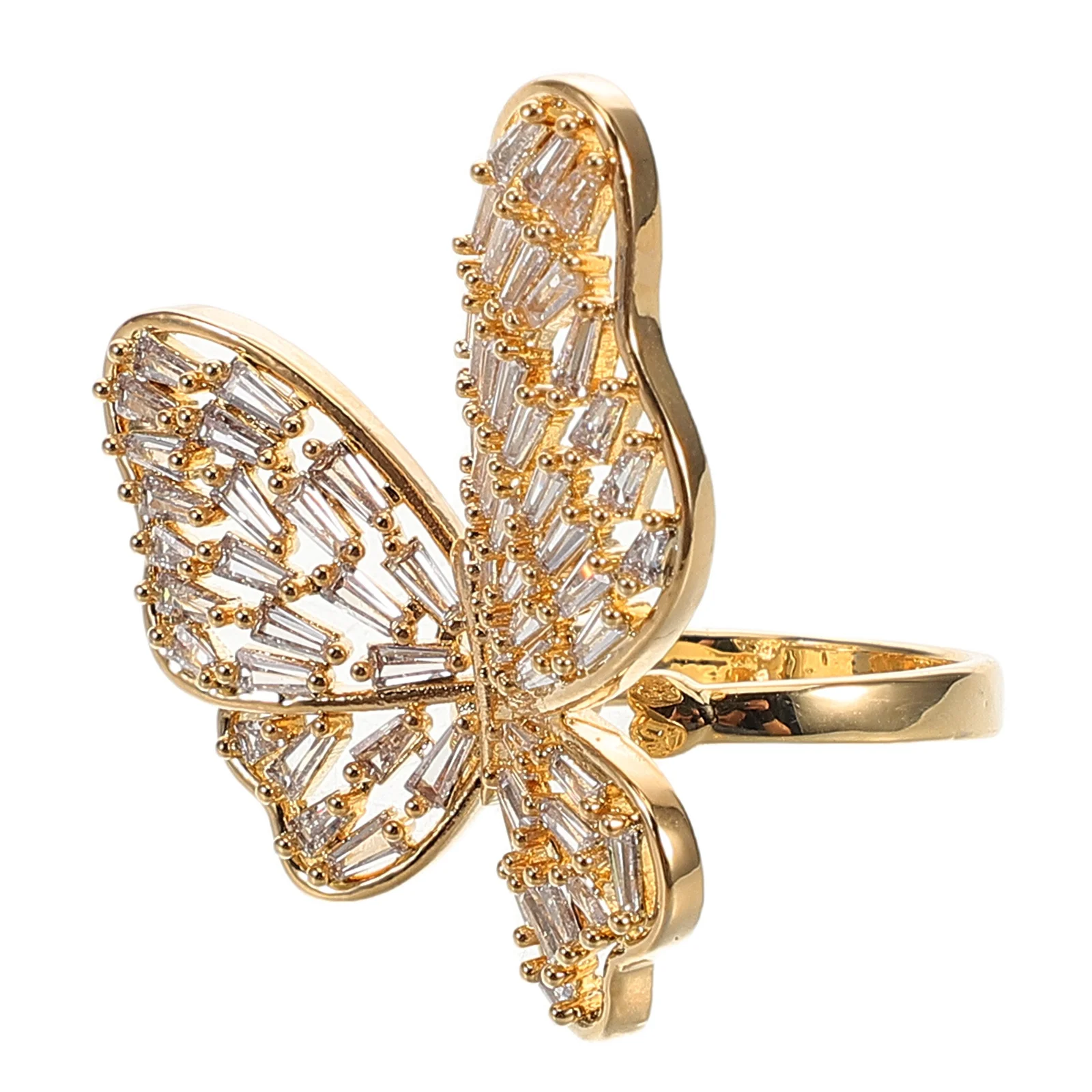 

Elegant Butterfly Bridal Ring Women Sparkling Crystal Rhinestone Wedding Engagement Jewelry for Weddings Daily Wear