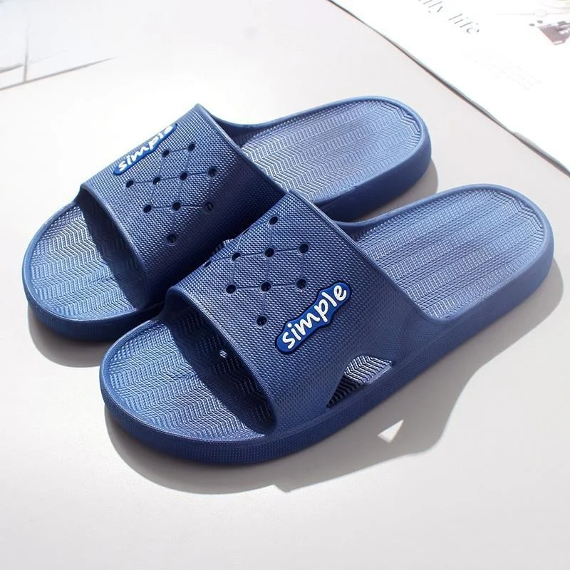 

Мужские летние утолщенные тапочки для дома и ванной, удобные повседневные шлепанцы для мужчин