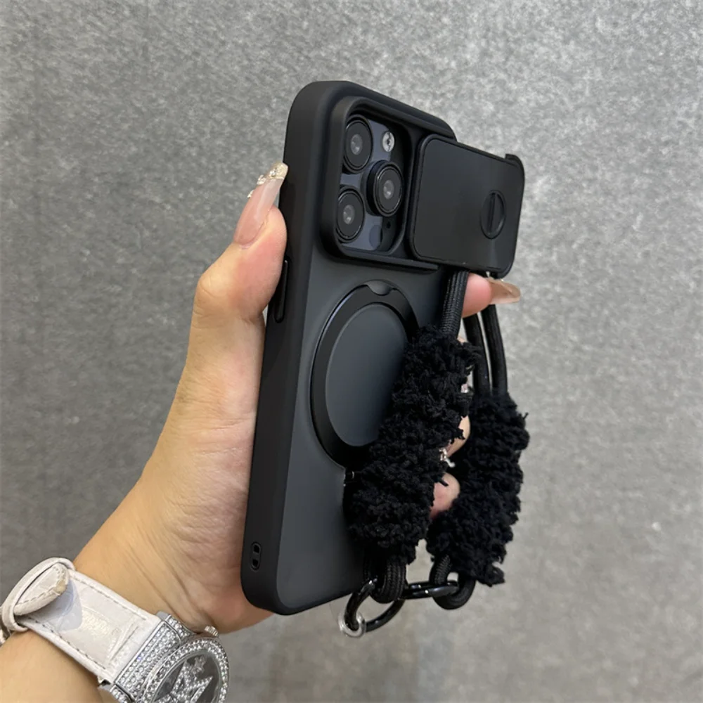

Для iPhone 17 Pro Max, раздвижной чехол для камеры, матовый ремешок с магнитной ручкой премиум-класса, совместимый с iPhone 16, 15, 14, 13