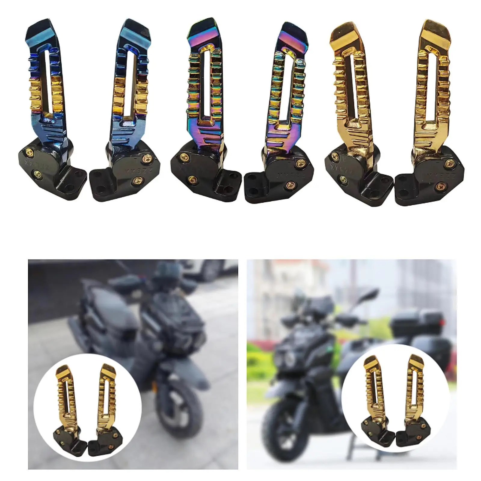 

2Pcs Folding Motorcycle Footpegs Replacement Pedals Foot Rest Peg Pedals Mount Repairing Scooter Foot Pegs for 125 150cc