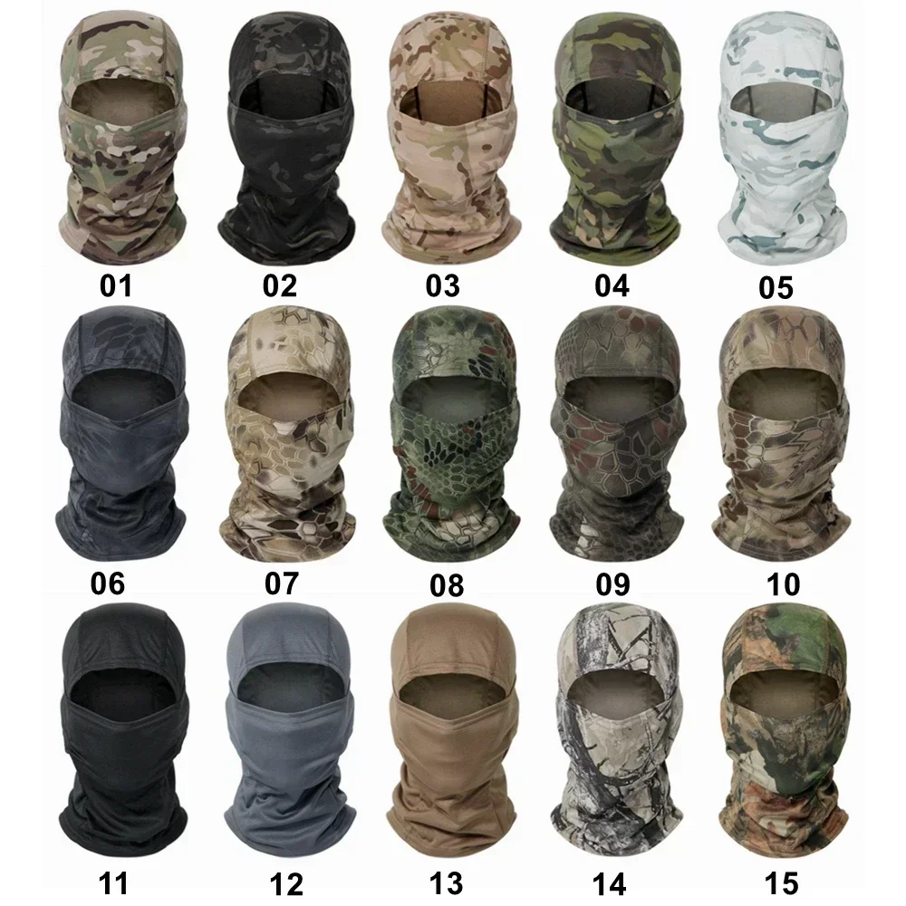 Pasamontañas de camuflaje para hombres, máscara de cara completa, esquí, bicicleta, ciclismo, caza, cubierta de cabeza, bufanda, gorro