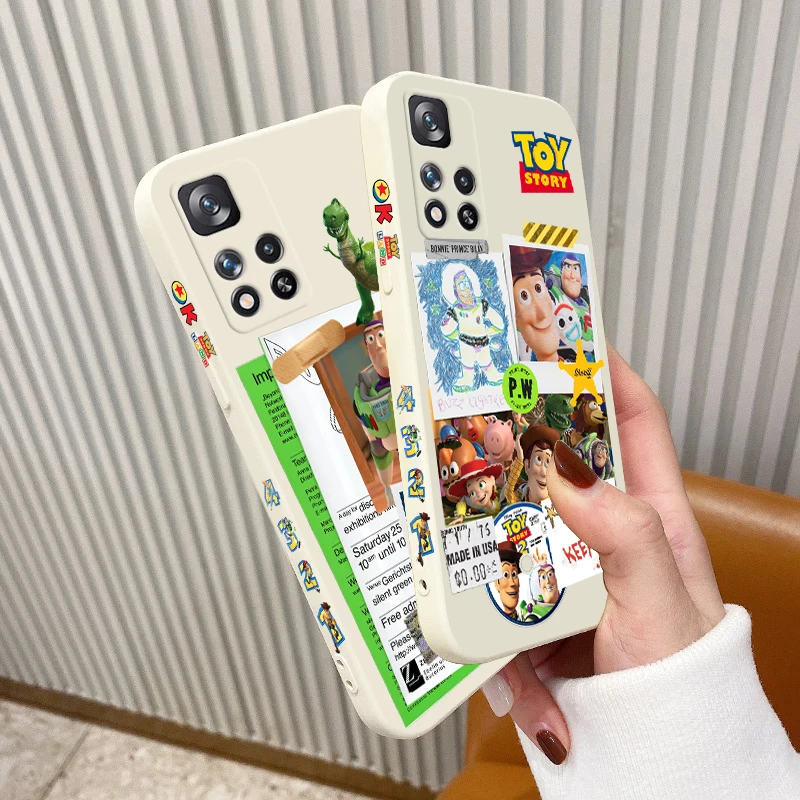 Toy Story Woody and Buzz Phone Case For Xiaomi Redmi Note 11 11S 11T 10S 10 9S 9T 9 8T 8 Pro Plus 5G Liquid Left Rope Cover