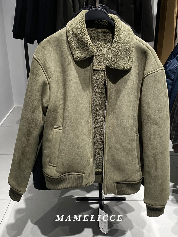 

MAMELICCE Original design Fur Turn-down collar Thickened Keep warm coat men's winter coat jacket Outerwear man Men's jackets
