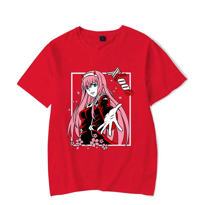 Fashion Zero Two Printed Short Sleeve Anime T-shirt For Women Summer Casual T-shirts Creative Personalized Tee Tops