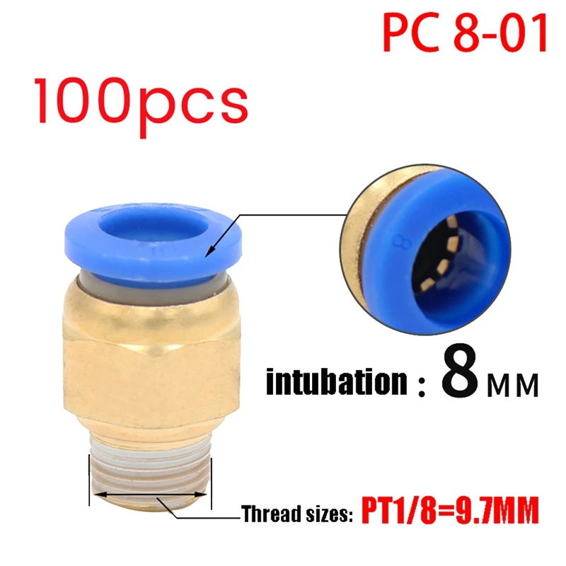 Hot PC Pneumatic Air 10Mm 8Mm 12Mm 6Mm 4Mm Hose 1/4In BSP 1/2In 1/8In 3/8In Male Thread Air Nipple Quick Coupling