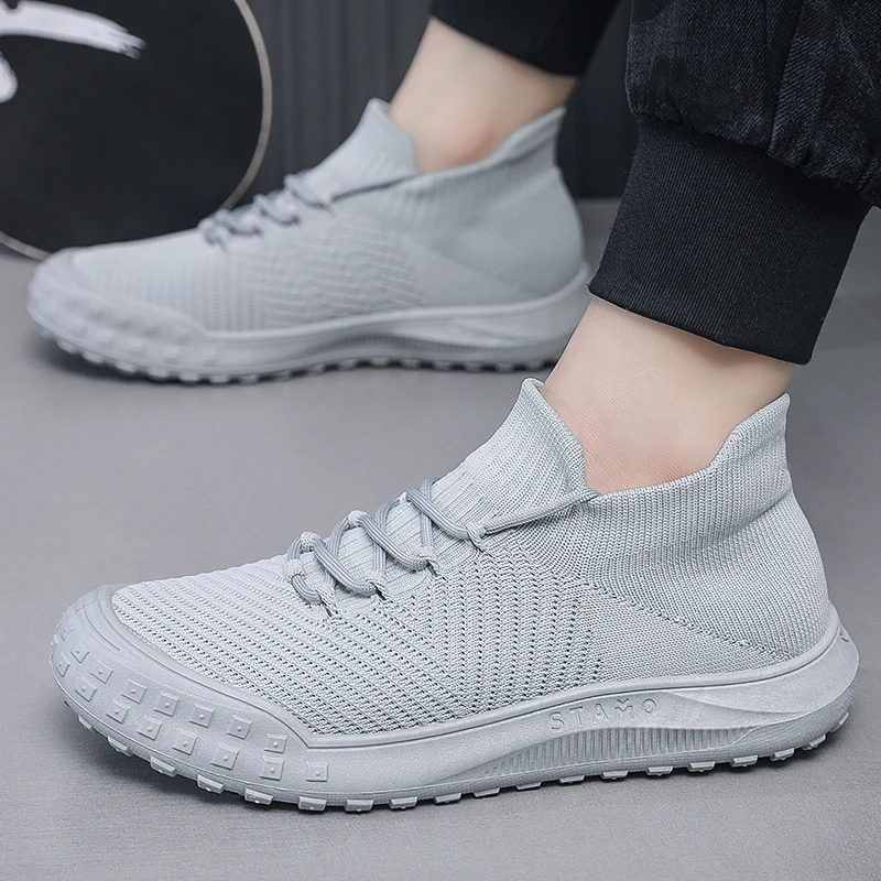 Men\'s lightweight breathable mesh casual sports shoes summer soft sole anti slip comfort running shoes fashion youth sneakers