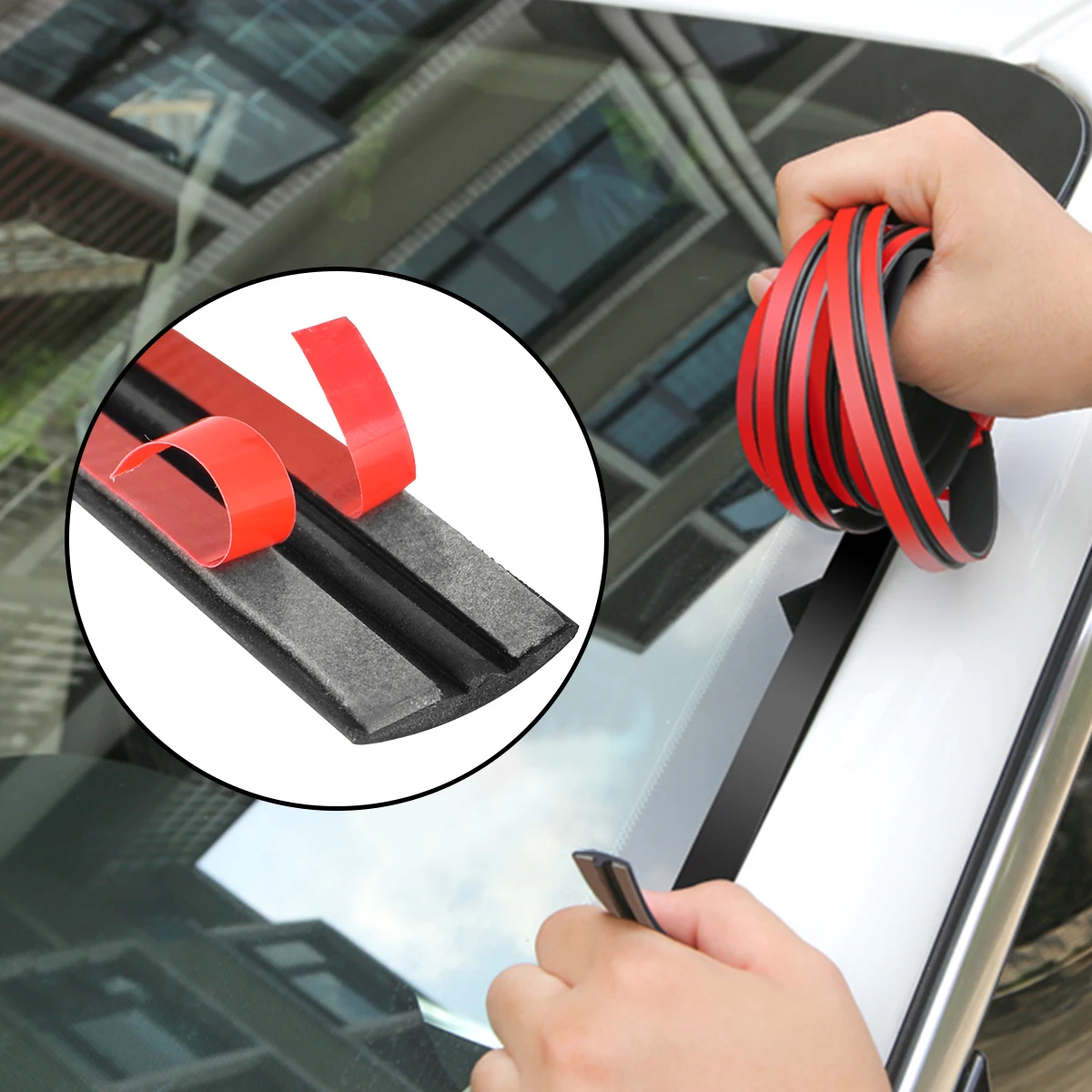 

Car Rubber Seal Strips Edge Sealing Auto Roof Windshield Sealant Protector Strip Window Sticker Noise Insulation Weatherstrip