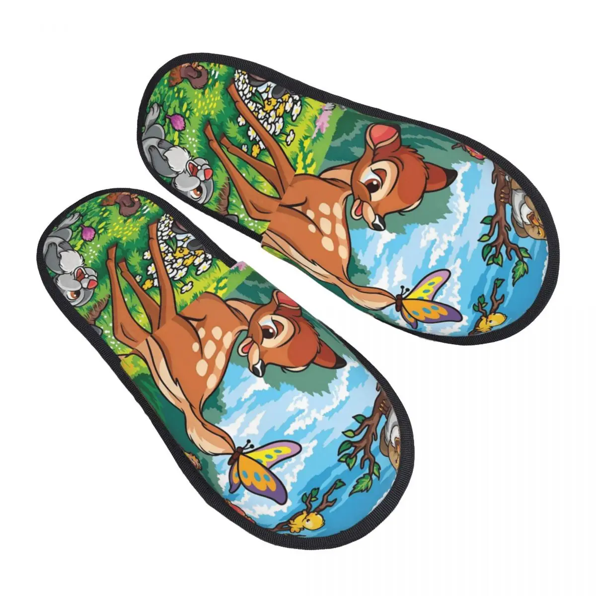 

Женские домашние тапочки Бэмби с индивидуальным принтом, уютные теплые пушистые тапочки из пены с эффектом памяти, домашняя уличная обувь