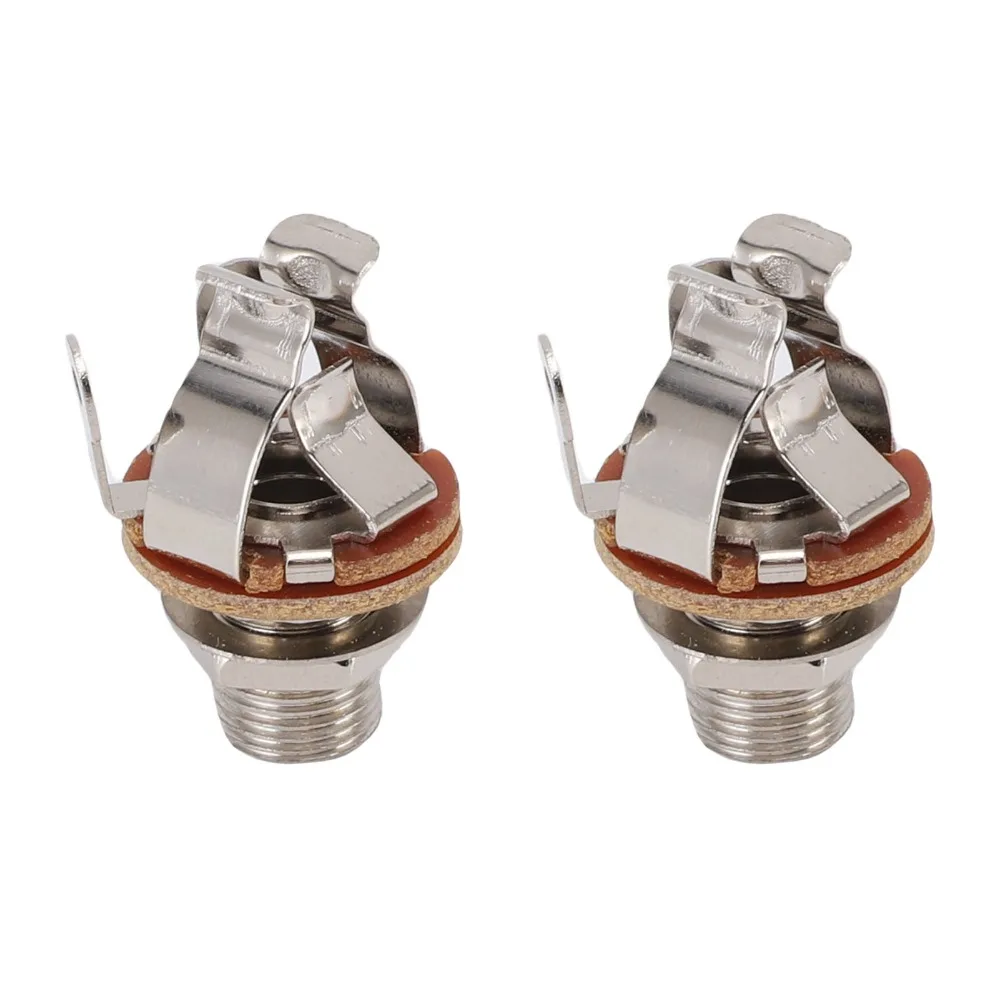 2PCS 1/4 Inch(6.35mm) Guitar Output Jack Silver/Golden Multi Contacts 1/4 Inch Jack Brass Multi Contacts Jack