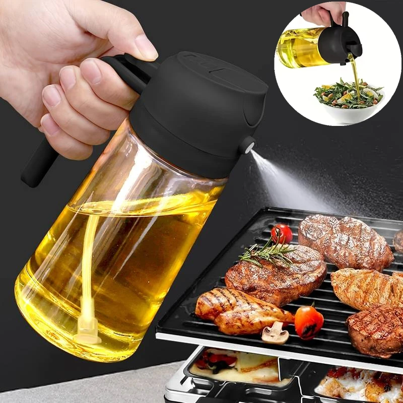 

470ml Oil Spray Bottle For Kitchen BBQ Cooking - Olive Oil Dispenser Camping Baking Vinegar Soy Sauce Sprayer Container