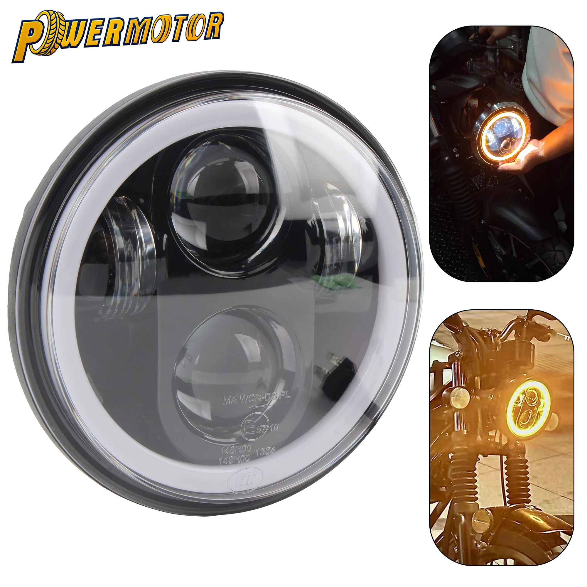 

For Harley Dyna Sportster Softail Iron 883 5.75 Inch Motorcycle LED Headlight Faro Moto Light Halo White Amber DRL Headlamp