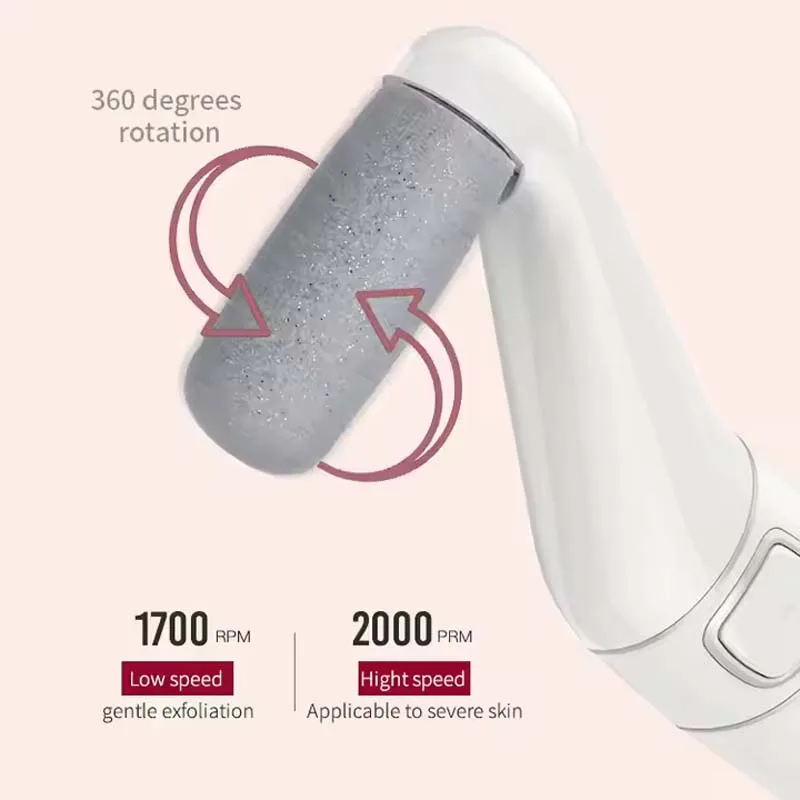 مبرد قدم كهربائي محمول قابل لإعادة الشحن، مزيل مسامير القدم، دافعة للجلد الميت متعددة الوظائف، USB منزلي/ يعمل بالبطارية #4