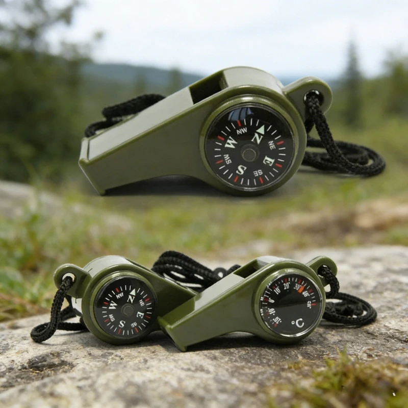 

Аварийный свисток для выживания из АБС-пластика с термометром и компасом, 3 в 1, высокая громкость, портативный, для активного отдыха