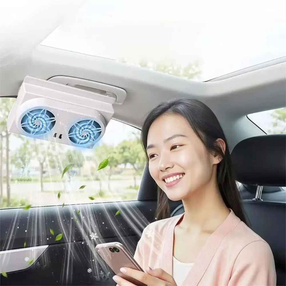 Solar Panel Car Window Fan USB Charging Powerful Ventilation Car Exhaust Fan Energy-Saving Portable Air Vent Radiator Fan