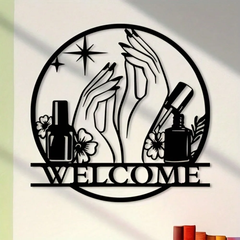 CIFBUY Iron Wall Art Sign for Nail Salons Unique Home Decor Gift Idea Charming Metal
