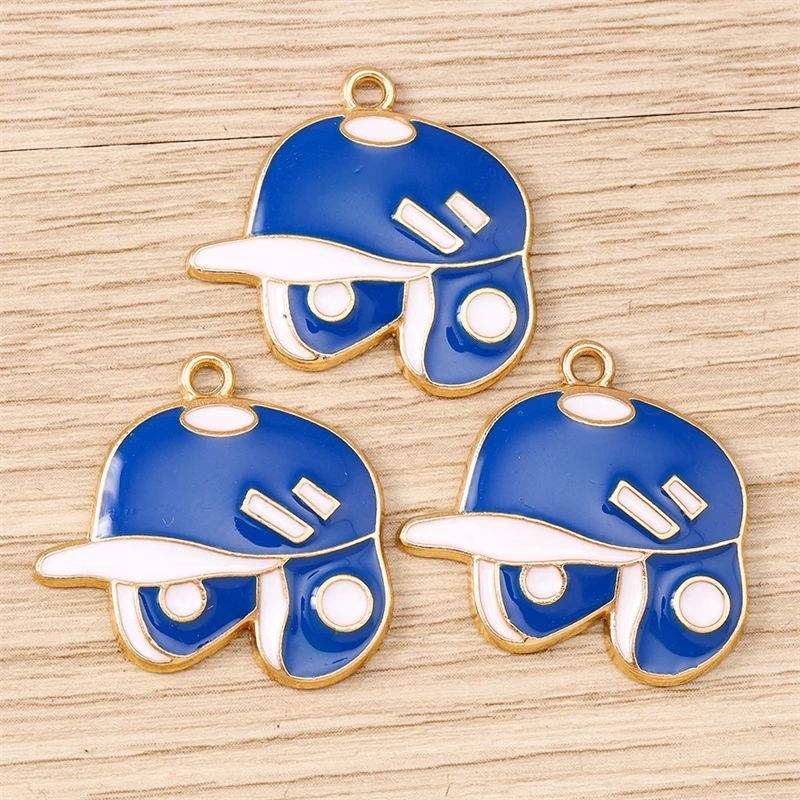 10 Stück niedliche, gemischte Emaille-Anhänger in Form von Sportartikeln, Rugby-Mützen und Fußballschuhen zum Basteln von Schmuck, Ohrringen, Halsketten und für DIY-Bastelprojekte. – Detail 17