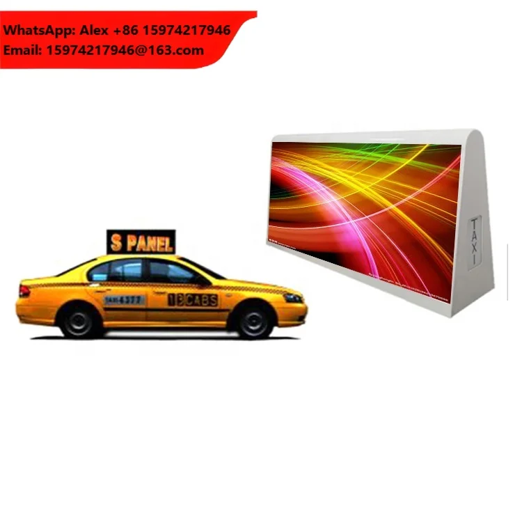 SMD Waterproof P3.33 P4 P5 Advertising Led Video Display For Taxi Roof For Event Rental