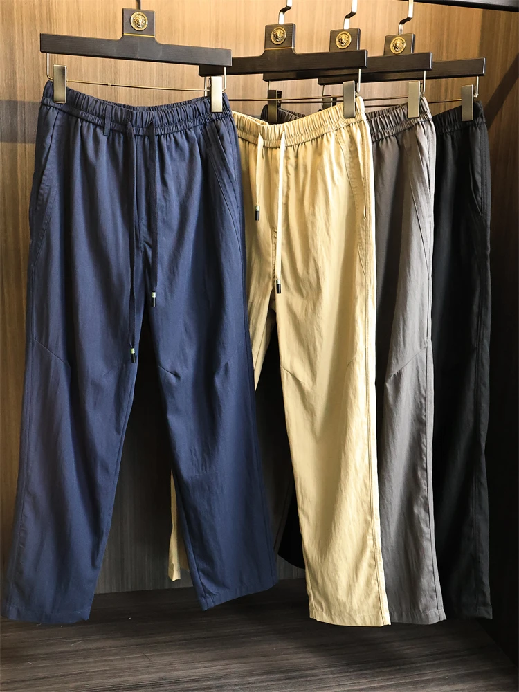 

Высококачественные мужские летние повседневные брюки из смесовой ткани Lenzing: дышащие, приятные к телу, прямого кроя, модные, городские, со средней посадкой, длинные.