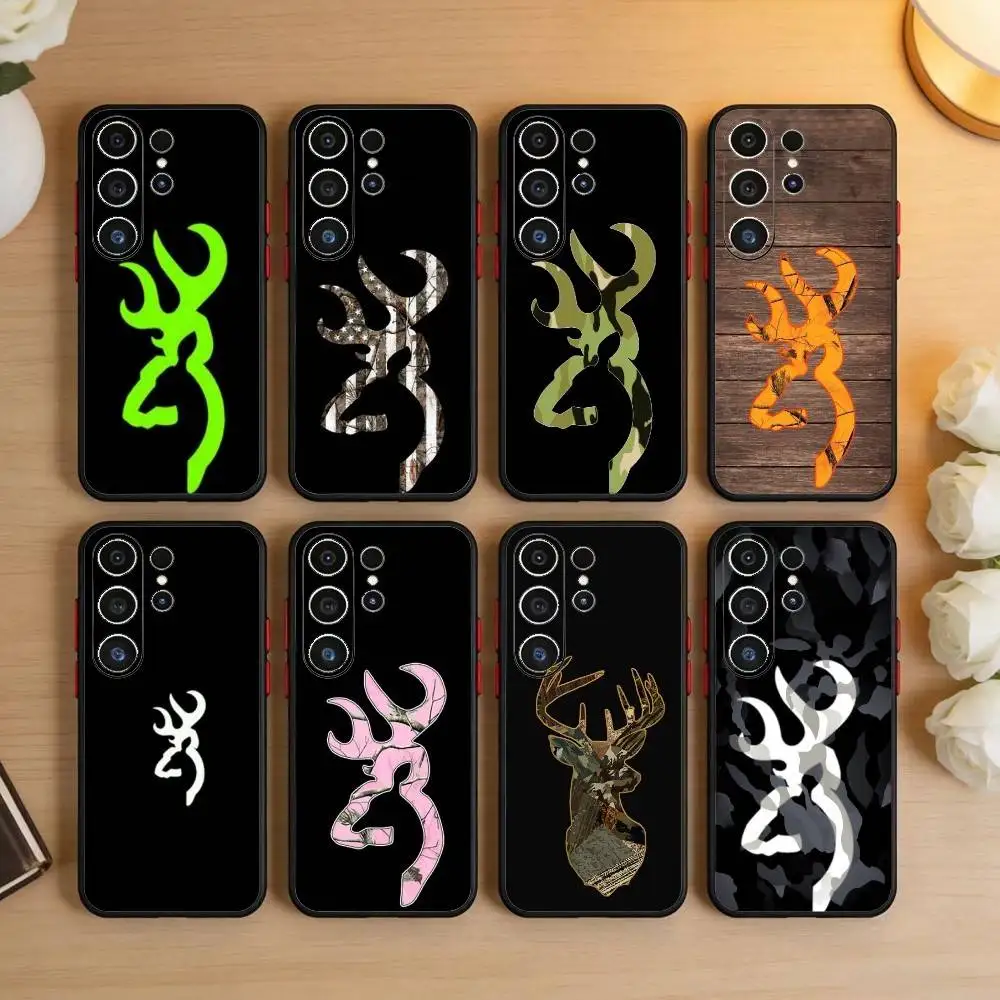 

Deer Hunting Camo Phone Case For Samsung S26,S25,S24,S23,S22,S30,S21,Ultra,Plus,FE 5G Black Soft Cover