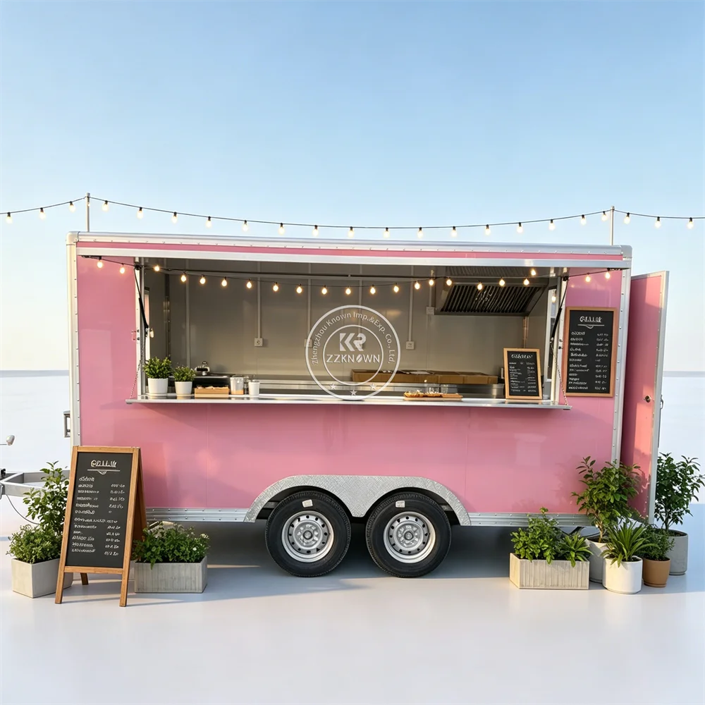 

High Quality Burger Coffee Ice Cream Snack Trailer Mobile Kitchen Truck Catering Food Truck With Complete Kitchen Setup