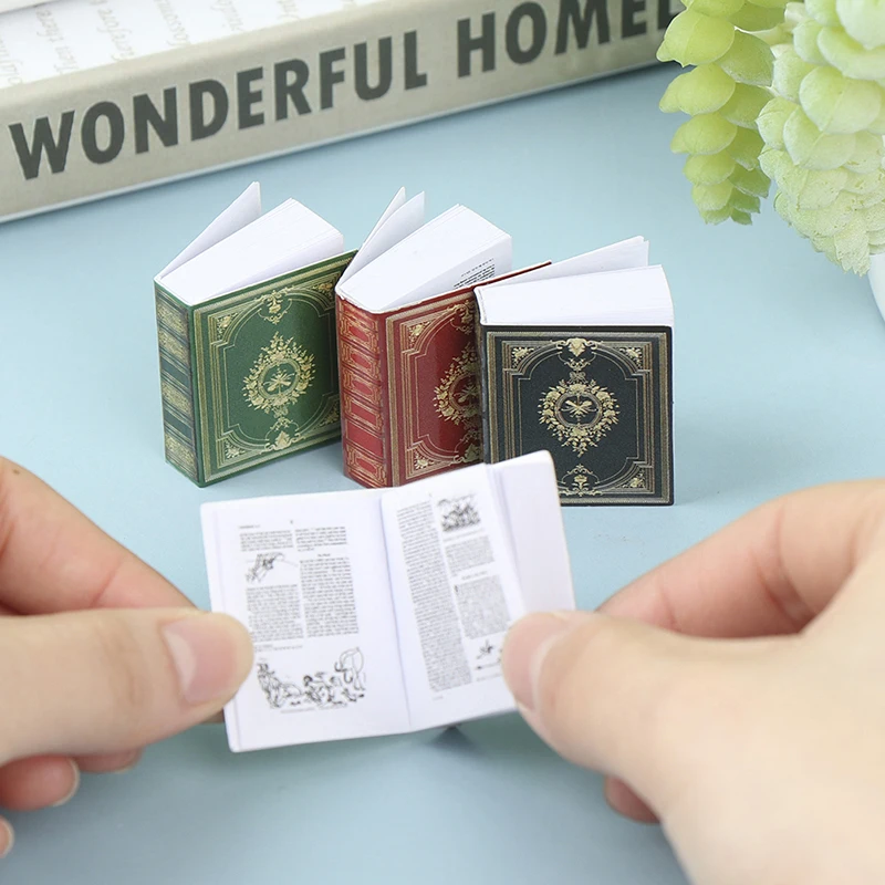 1/3/4/6Pcs 1:12 Dollhouse Miniature Book European Classical Flip Book Pretend Play Doll House Furniture  Accessories Home Decor