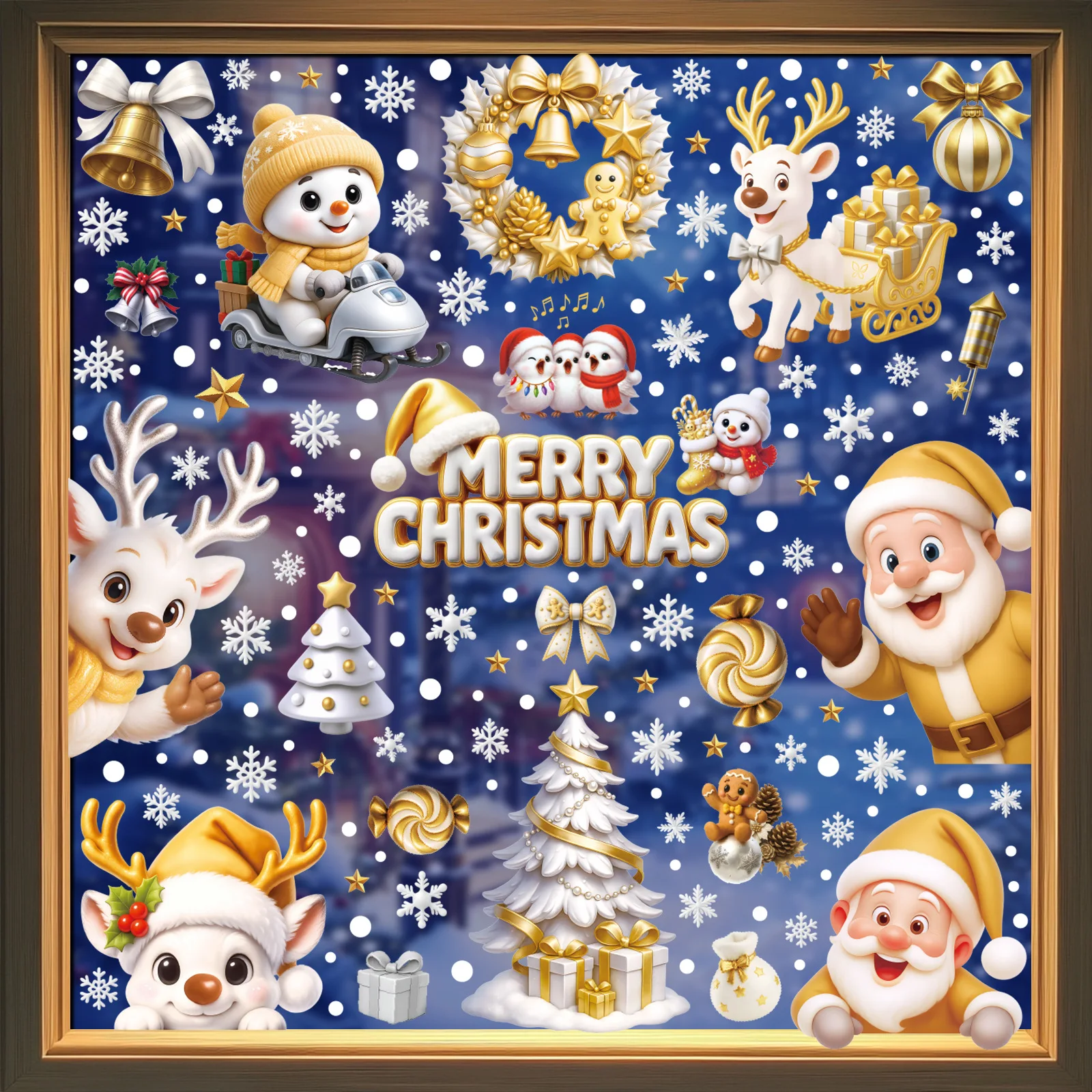 Christmas Window Stickers Christmas Wall Sticker Kids Room Wall Decals Merry Christmas Decorations For Home New Year Stickers