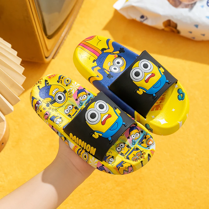 Summer Minions Slippers For Children Boys And Girls Indoor Non-slip Soft Sole Slippers Cartoon Cute Minions Slippers