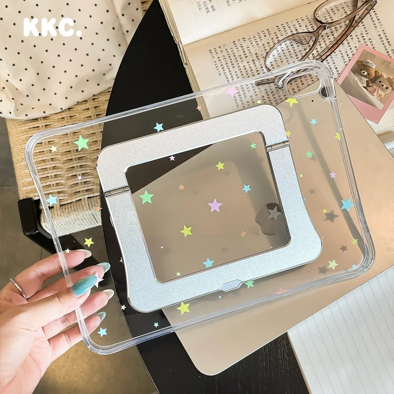 Dot Star Acrylic Metal Bracket Case for iPad 11Pro 2020/2021/2022 Air 5/4/3 10.9/10.5 iPad 9/8/7Gen 10.2 Shockproof Tablet Cover