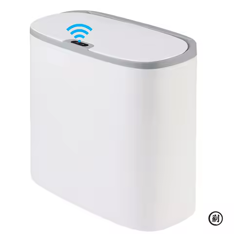 Lixeira automática para banheiro com tampa, lata de lixo pequena sem toque, lata de lixo fina à prova d'água com sensor de movimento para cozinha, quarto