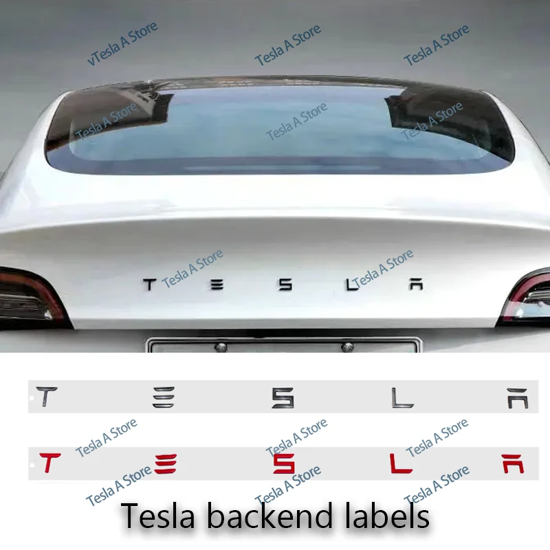 1szt 3D logo samochodu tylny znak literowy galwanizowany znak logo samochodu nadaje się do tylnego znaku TESLA MODEL/3/S/XHW akcesoria samochodowe