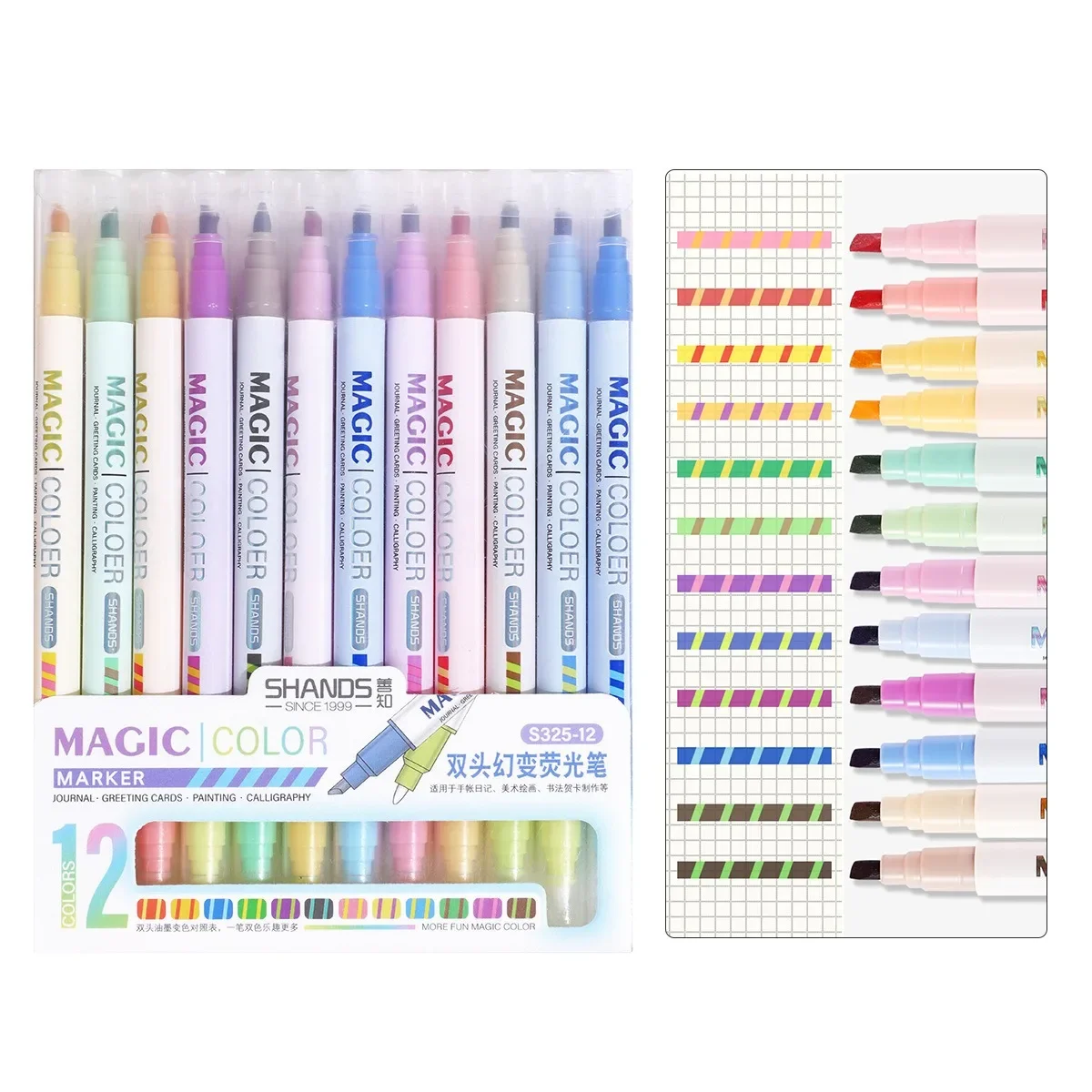 6/12 Stück Doppelkopf magische Farbwechsel Marker Stift fluor zierende Marker Hand Ledger Stift DIY Schüler Schul bedarf Briefpapier