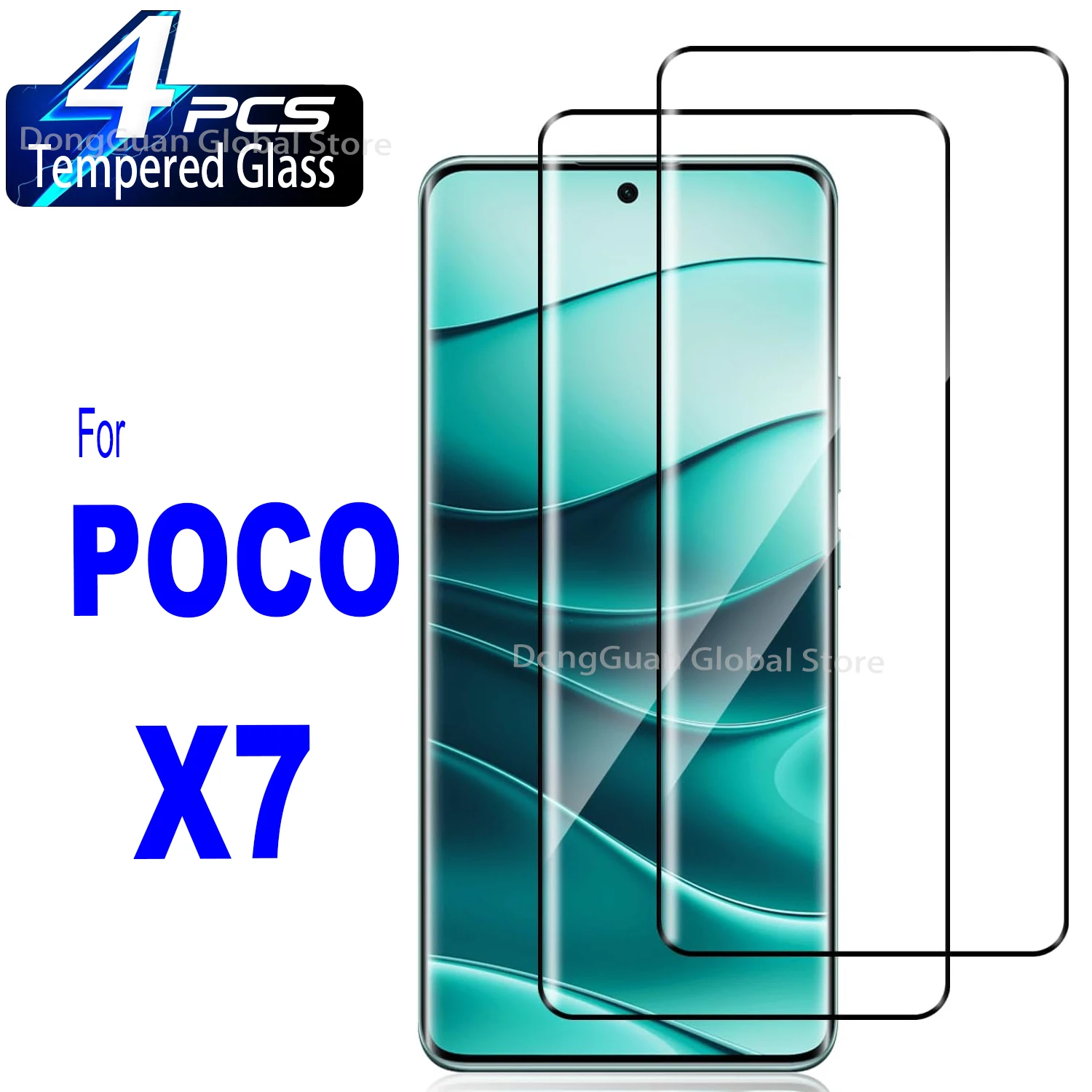 

2/3/4Pcs 3D Tempered Glass For Xiaomi POCO X7 Tempered Glass Screen Protector Glass Not for X7Pro