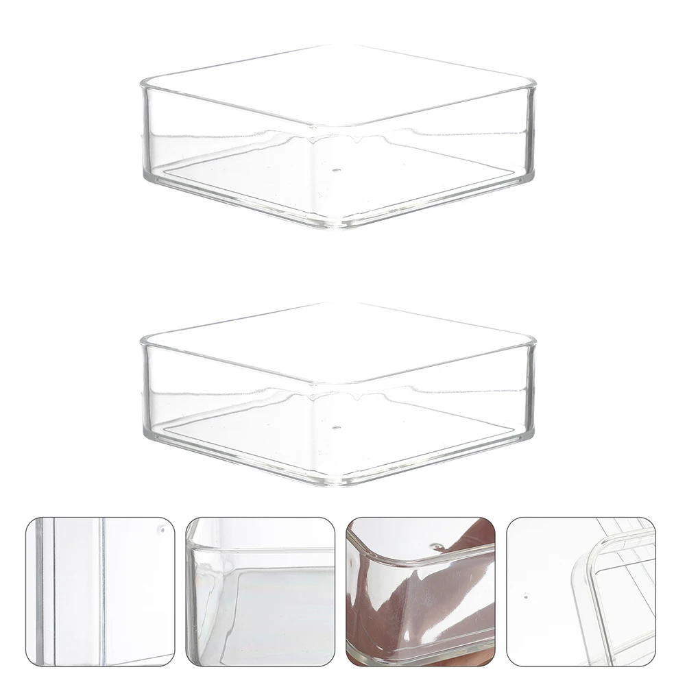 

4 Pcs Transparent Snack Bowl Fruit Trays Storage Plate Food Container Dried Plastic Dish Compact Multi Functional Serving Dry