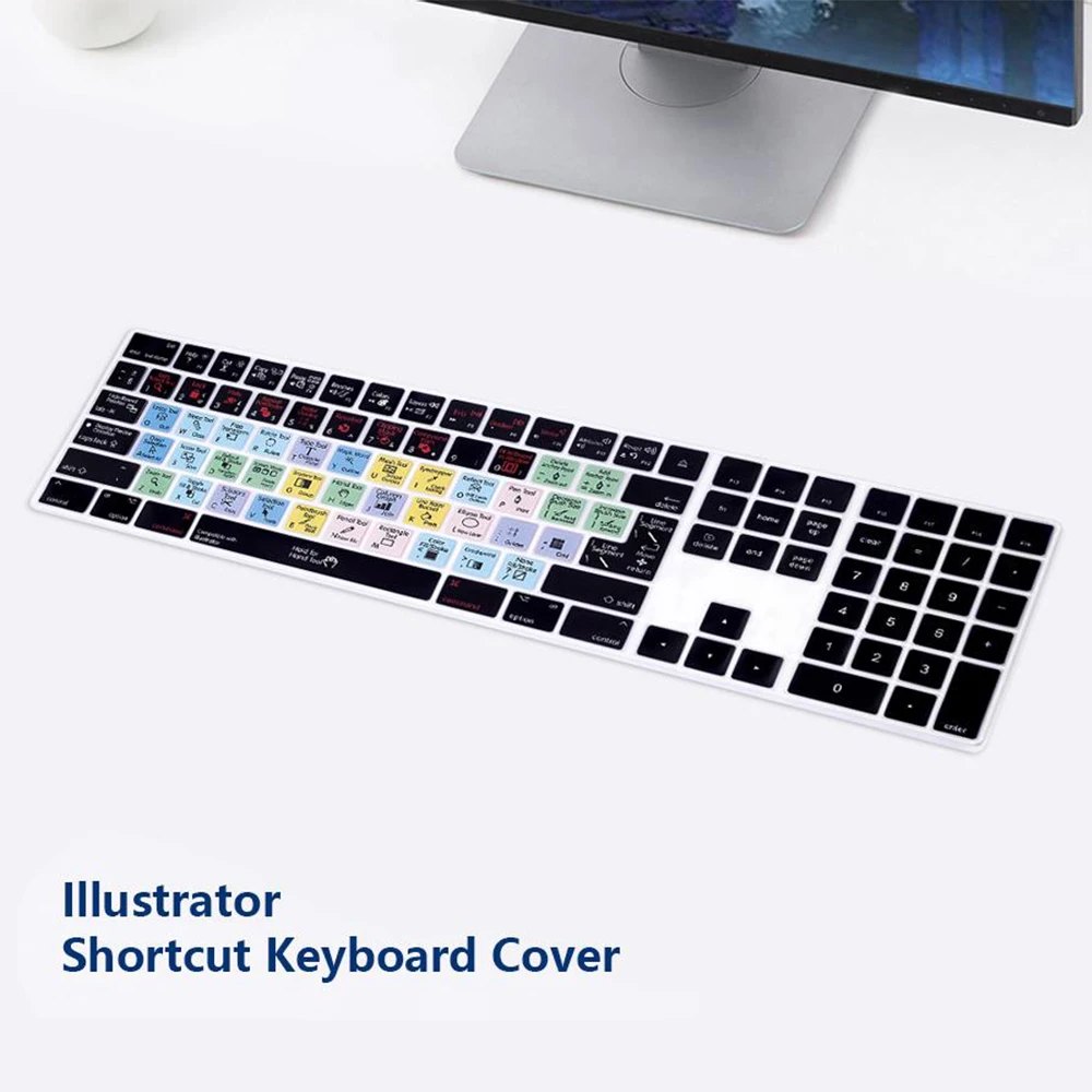 Silicone Hotkey Keyboard Cover US&EU Versions for Apple Magic Keyboard with Numeric Keypad MQ052LL/A A1843 Keypad Protector Skin